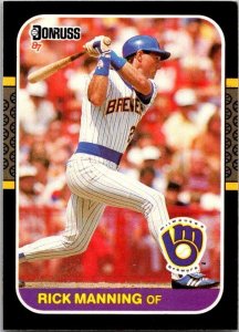 1987 Donruss Baseball Card Rick Manning Milwaukee Brewers sk20460