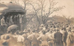 RPPC PRESIDENT ROOSEVELT POLITICAL RALLY TRAIN REAL PHOTO POSTCARD (c. 1908)