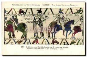 Postcard Old Bayeux Tapestry De La Reine Mathilde William Harold Knight weapo...