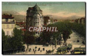 Old Postcard Mersaille L & # 39Avenue Du Prado to Place Castellane