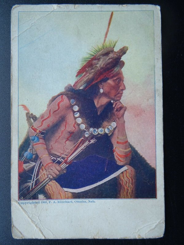 Indigenous North American Indian c1903 UB Postcard by F.A. Rhinhart, Omaha, Neb.