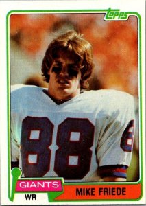 1981 Topps Football Card Mike Friede New York Giants sk10270