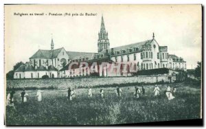 Postcard Abbey De La Grande Trappe in Religious Work Pre Grass near the woodshed