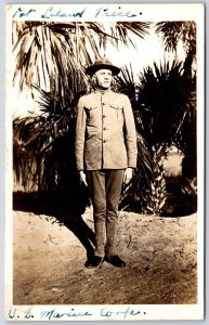 Postcard RPPC Named U.S. Marine Corps Private Leland Price Parris South Carolina