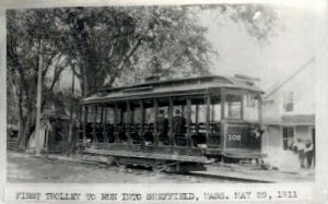 Reproduction - First Trolley into - Sheffield, Massachusetts MA