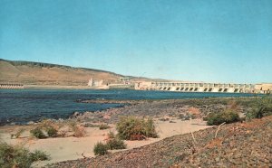 Vintage Postcard McNary Dam On The Columbia River Umatilla Oregon & Washington