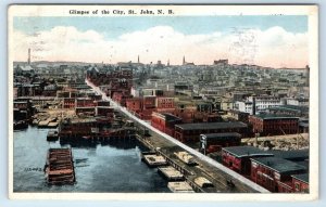 Glimpse of the City St. John N.B. Canada 1924 Postcard