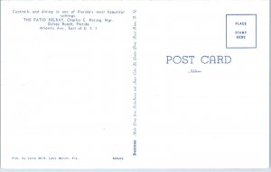 1950s The Patio Delray Restaurant Cocktail Lounge Delray Beach FL Postcard