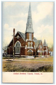 1910 United Brethren Church Chapel Exterior Toledo Iowa Vintage Antique Postcard