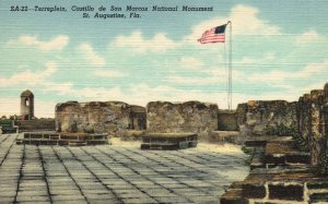 Vintage Postcard Terreplein Castillo de San Marcos Nat'l Mnmt. St. Augustine Fla