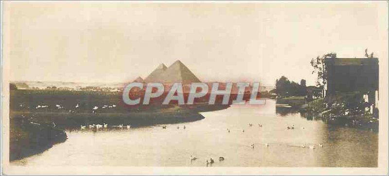 Postcard Ancient Egypt Landscape ave the Pyramids of Guizch