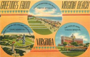 1952 Multi View Virginia City Virginia Southern Tichnor linen postcard 1152