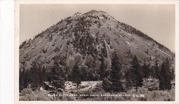 California Weed Black Butte Mountain 1952 Real Photo RPPC