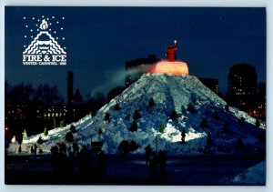 St. Paul MN Postcard Scene From 1988 Winter Carnival Fire & Ice Celebration