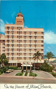 Miami Beach Florida Sands Hotel Apartments roadside autos Postcard 21-11942