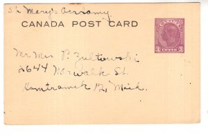 Postal Stationery Canada, George VI 3 Cent Purple Postcard,