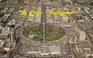 HOLLYWOOD BY THE SEA, Florida FL    THE CIRCLE~Bird's Eye View   1977 Postcard