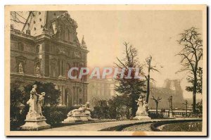 Old Postcard Paris strolling in the Tuileries Garden Pavillon de Flore