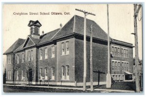 c1910 Creighton Street School Ottawa Ontario Canada Antique Postcard