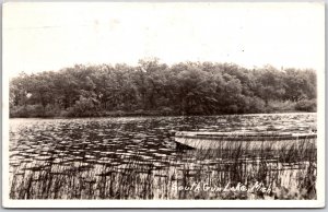 1957 South Gun Lake Michigan MI Boats Forest Real Photo RPPC Posted Postcard