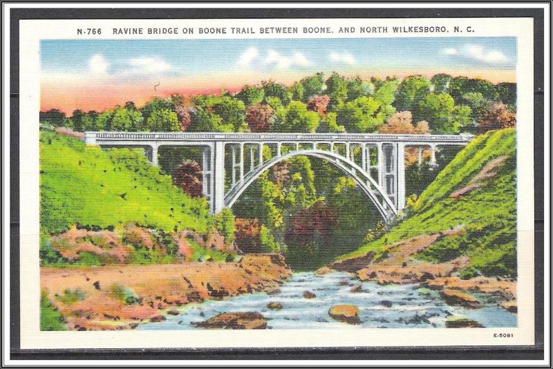 North Carolina, North Wilkesboro Ravine Bridge on Boone Trail - [NC-035]