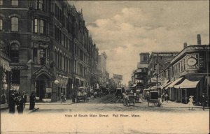 Fall River Massachusetts MA Main St. Horse Wagon Signs 1900s-10s Postcard