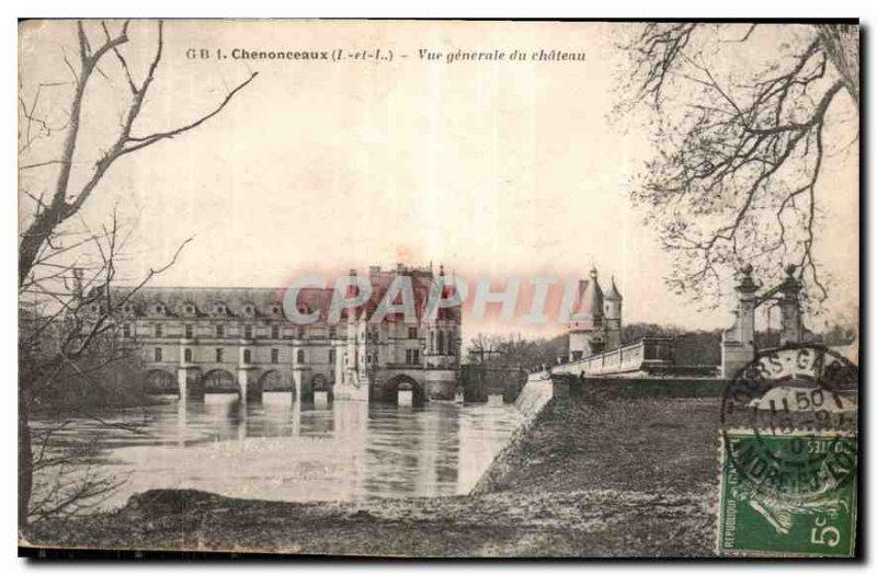 Old Postcard Chenonceaux I and L General view of the Chateau