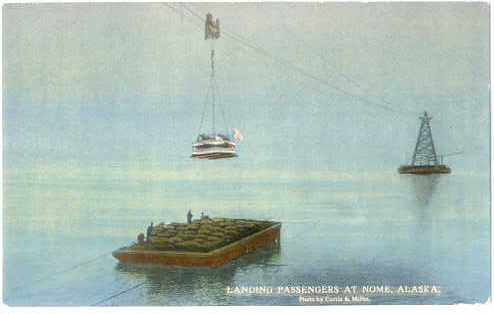 Landing Passengers at Nome Alaska, AK, Divided Back