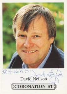 David Neilson Undedicated Hand Signed Coronation Street Cast Card Photo