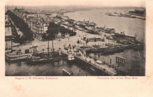 Vintage Postcard 1900's Panorama Van af Het Witte Huis Rotterdam Netherlands NL