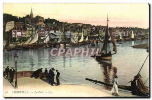 Old Postcard Trouville Port Boat