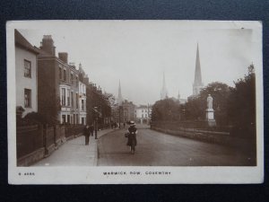 Warwickshire COVENTRY Warwick Row & THREE SPIRES c1912 RP Postcard by Kingsway