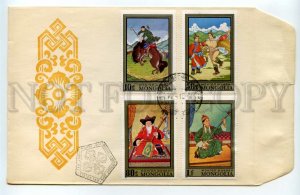 492639 MONGOLIA 1972 folk epic fairy tales musicians Old SET FDC Cover