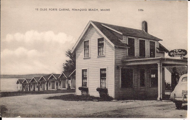 ME, Maine, Pemaquid Beach, ca. 1930, Ye Olde Forte Cabins