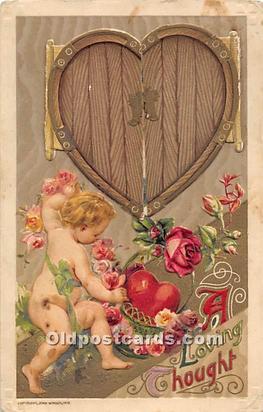 Valentines Day Post Cards Old Vintage Antique Postcards Mechanical, doors ope...