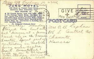 1946 Jung Hotel Famed Canal Street New Orleans LA Vintage Standard View Postcard 