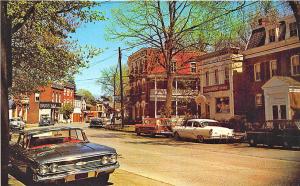 Fishkill NY Main Street Drug Store Front's Old Cars Postcard