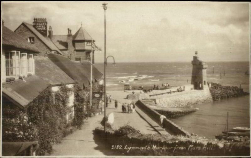 Lynmouth UK Lighthouse c1910 Real Photo Postcard