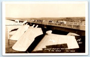 RPPC MAYES COUNTY, OK Oklahoma  PENSACOLA DAM c1940s Gibson Photo Postcard