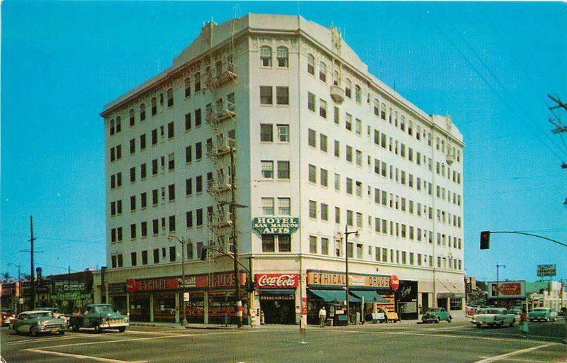 Autos Los Angeles California 1950s San Marcos Apartment Hotel Mellinger 5679