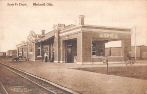 Blackwell Oklahoma Santa Fe Depot Train Station Vintage Postcard AA20872