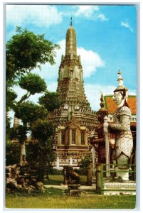 c1950's Scenery of Pagoda of Dawn Thai Decorative Art Dhonburi Thailand Postcard