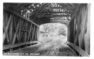 J50/ Bradford New Hampshire RPPC Postcard c1950s Covered Bridge 241