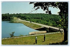 1960 Geode State Park Dam Fishing Dam Picniking Agency Road Lowell Iowa Postcard