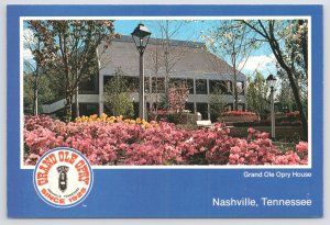 Nashville Tennessee~Grand Ole Opry House & Flower Bushes~Continental Postcard