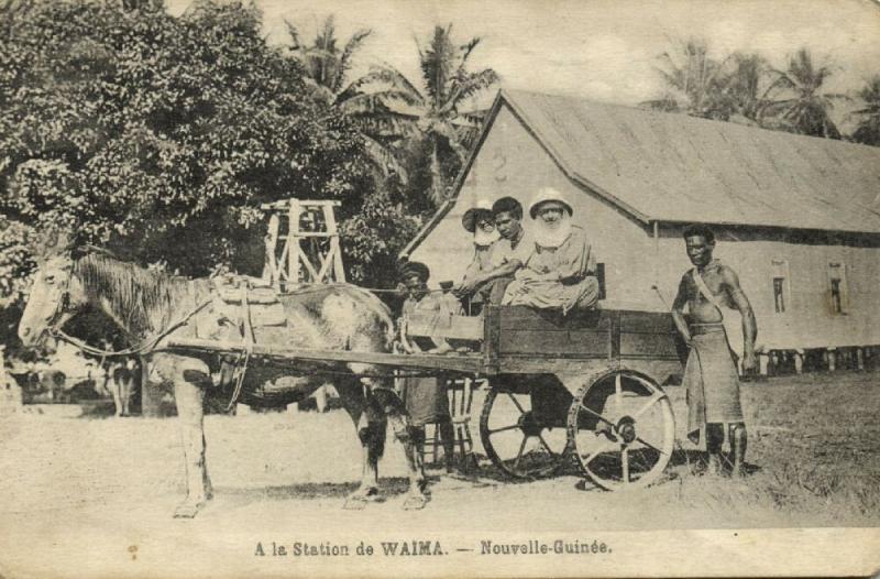 Papua New Guinea, WAIMA, Horse Cart at Station (1929)