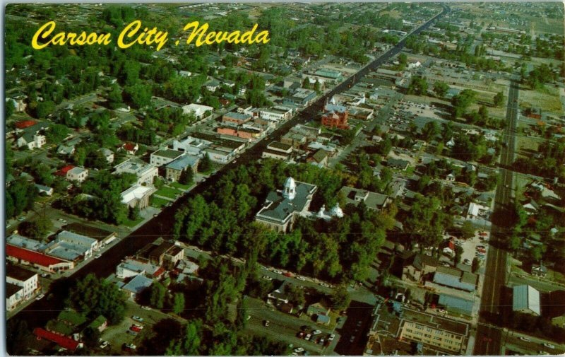 Aerial View Postcard Carson City Nevada