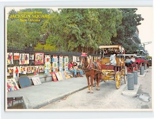 Postcard Greetings from Jackson Square, New Orleans, Louisiana