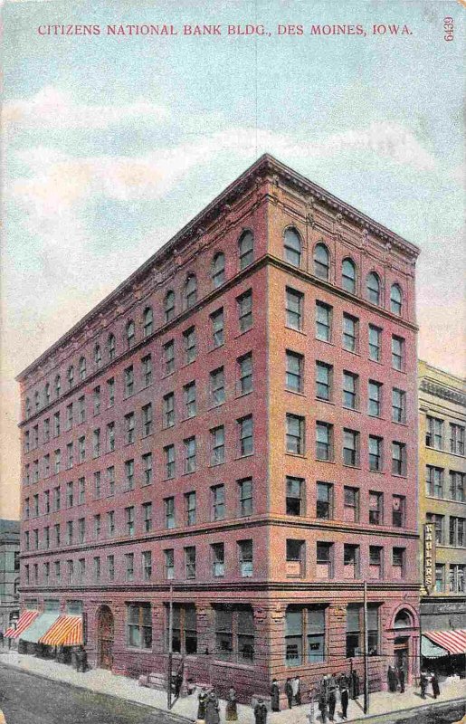 Citizens National Bank Des Moines Iowa 1910c postcard