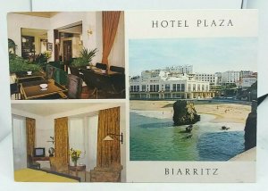 New Vintage Postcard Hotel Plaza Biarritz 1980s